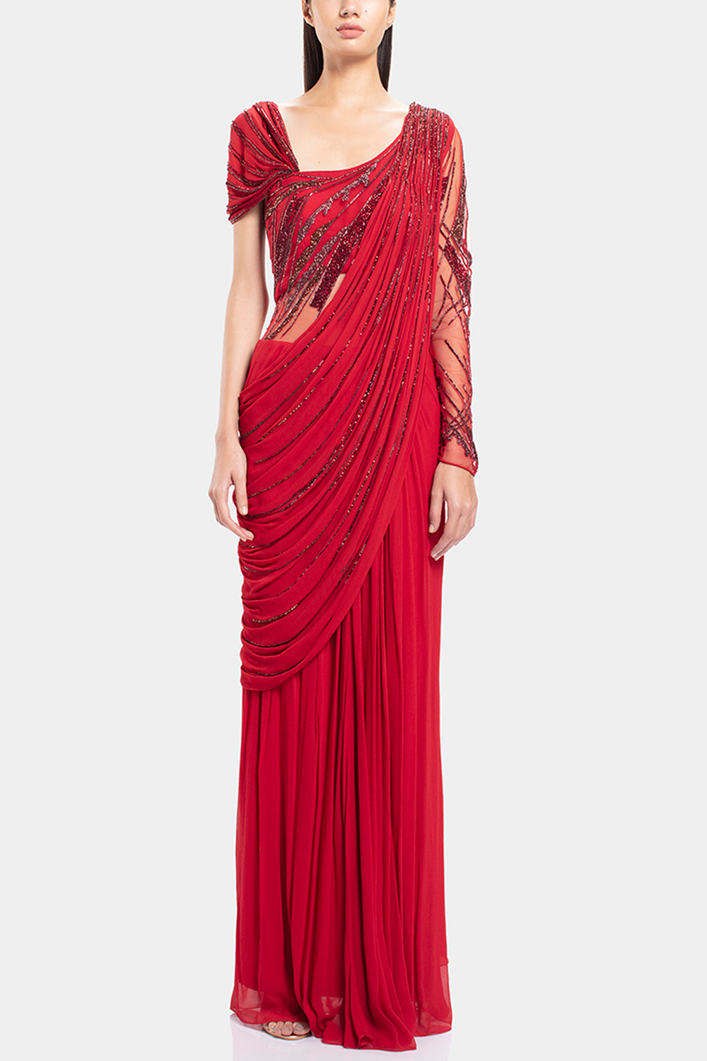 gaurav gupta red gown