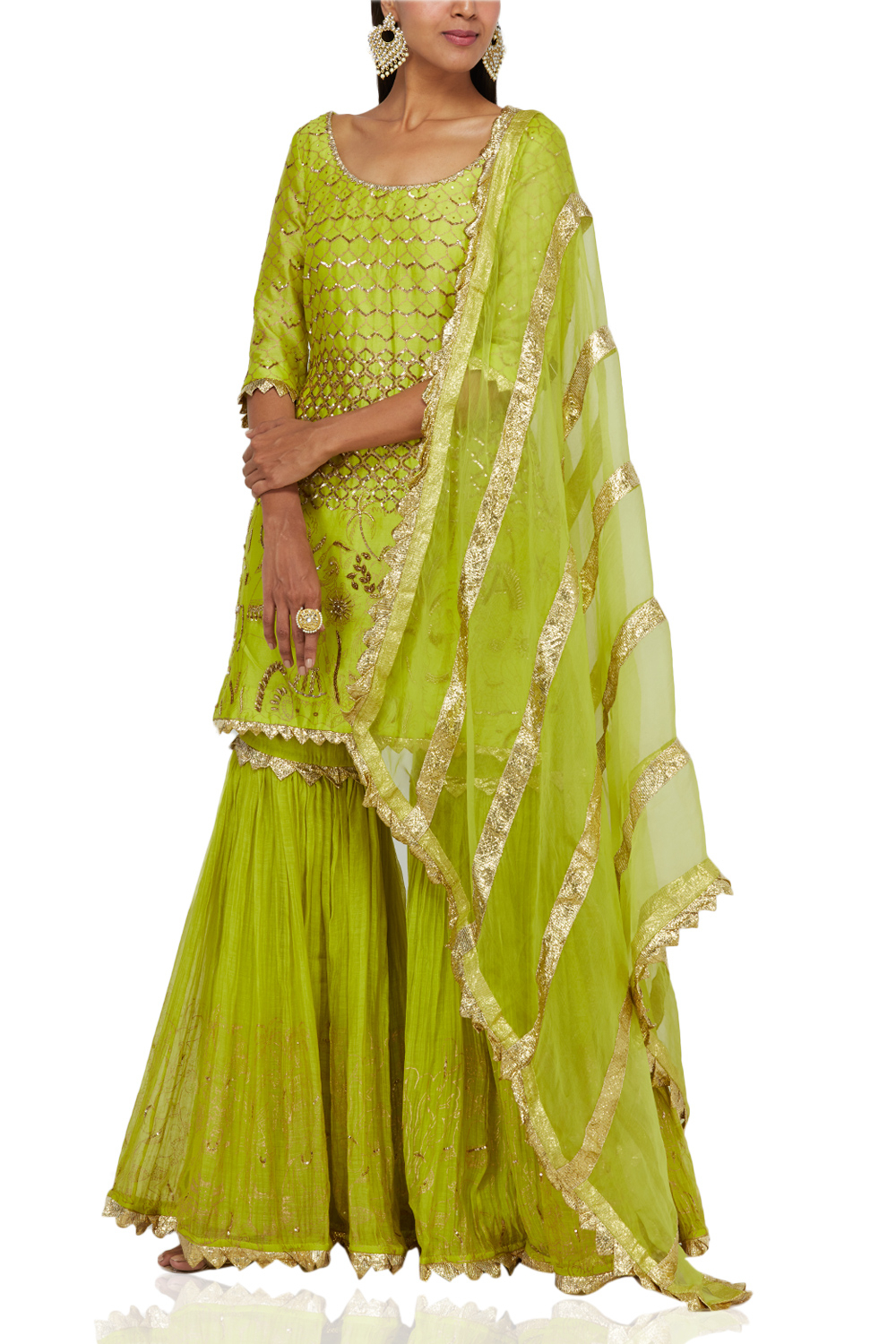 Lime green sharara Clearance